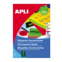 Etiketid Apli iseliimuvad neoon 99,1 x 67,7mm 20l/pk oranž