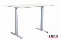 Kirjutuslaud SUN-FLEX®EASYDESK ADAPT, reguleeritava kõrgusega, elektriline, kahe mootoriga, valge raam, valge kasepuidust lauaplaat 140x80cm