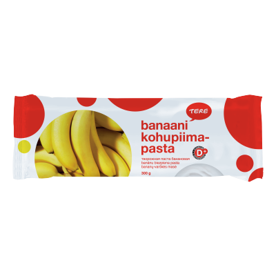 Kohupiimapasta TERE, banaani, D-vitamiiniga, 4%, 300g
