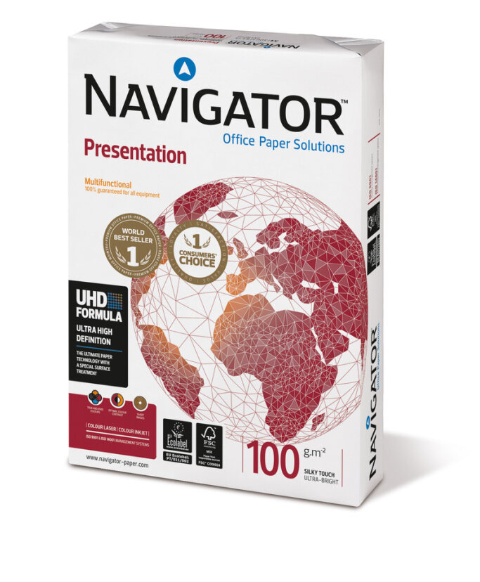 Koopiapaber Navigator Presentation A4 100g/m2, 500 lehte 3Re