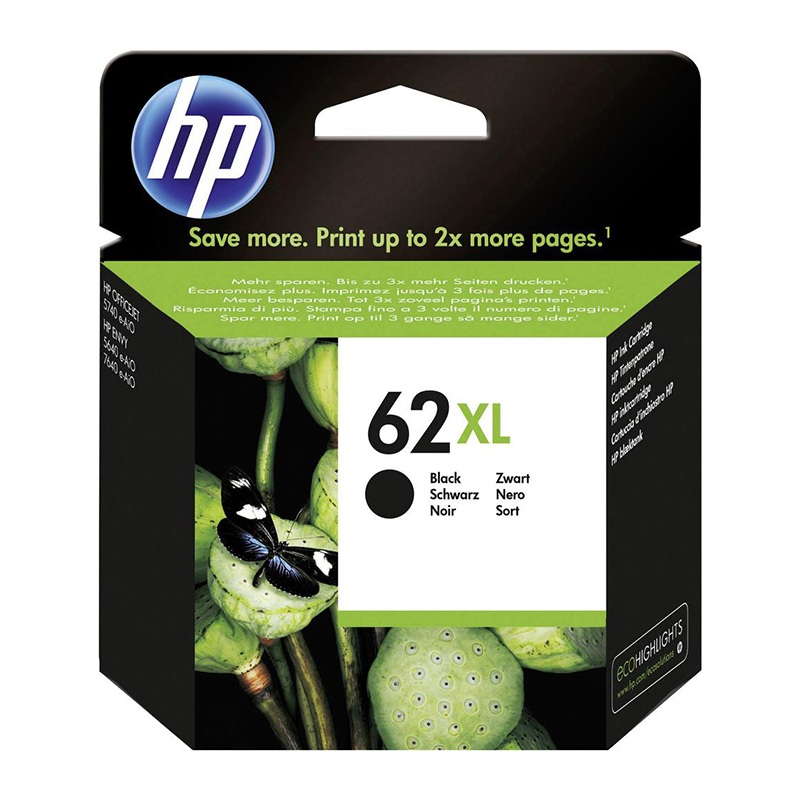 Tint HP No.62XL (C2P05AE), must, 600lk.