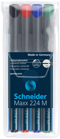 Markerid Schneider 224, M komplekt 4tk, veekindel