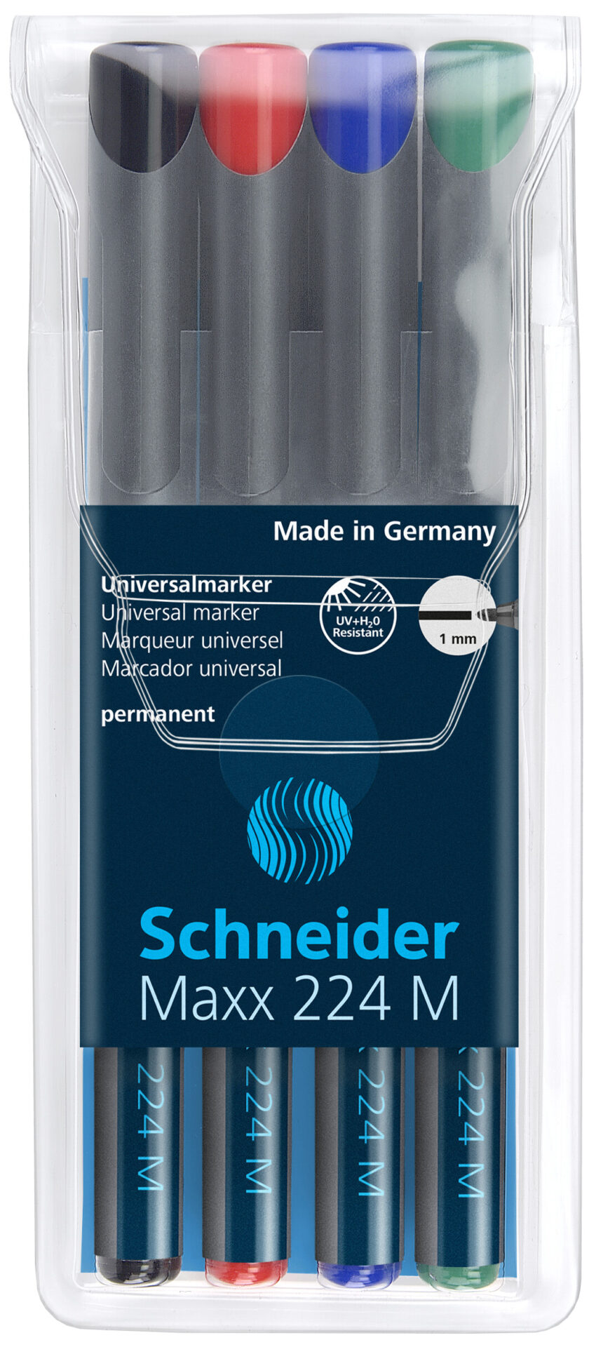 Markerid Schneider 224, M komplekt 4tk, veekindel