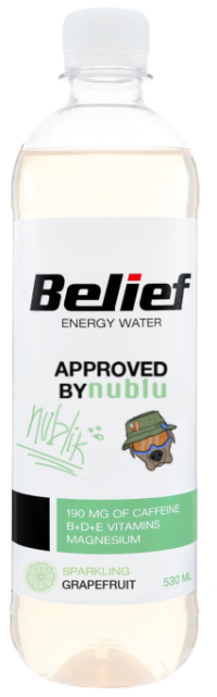 Energiavesi BELIEF gaseeritud, Greibimaitseline 530ml PET