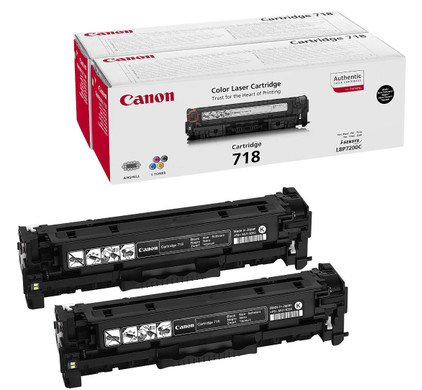 Toonerikassett Canon 718 (2662B005/2662B017) BK must 2x3400lk OEM (originaal)