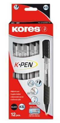 Pastapliiats Kores K6-F 0,7mm, kolmnurkne, must