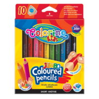 Värvipliiatsid Colorino Jumbo Mini, 10 värvi+teritaja, kolmnurksed