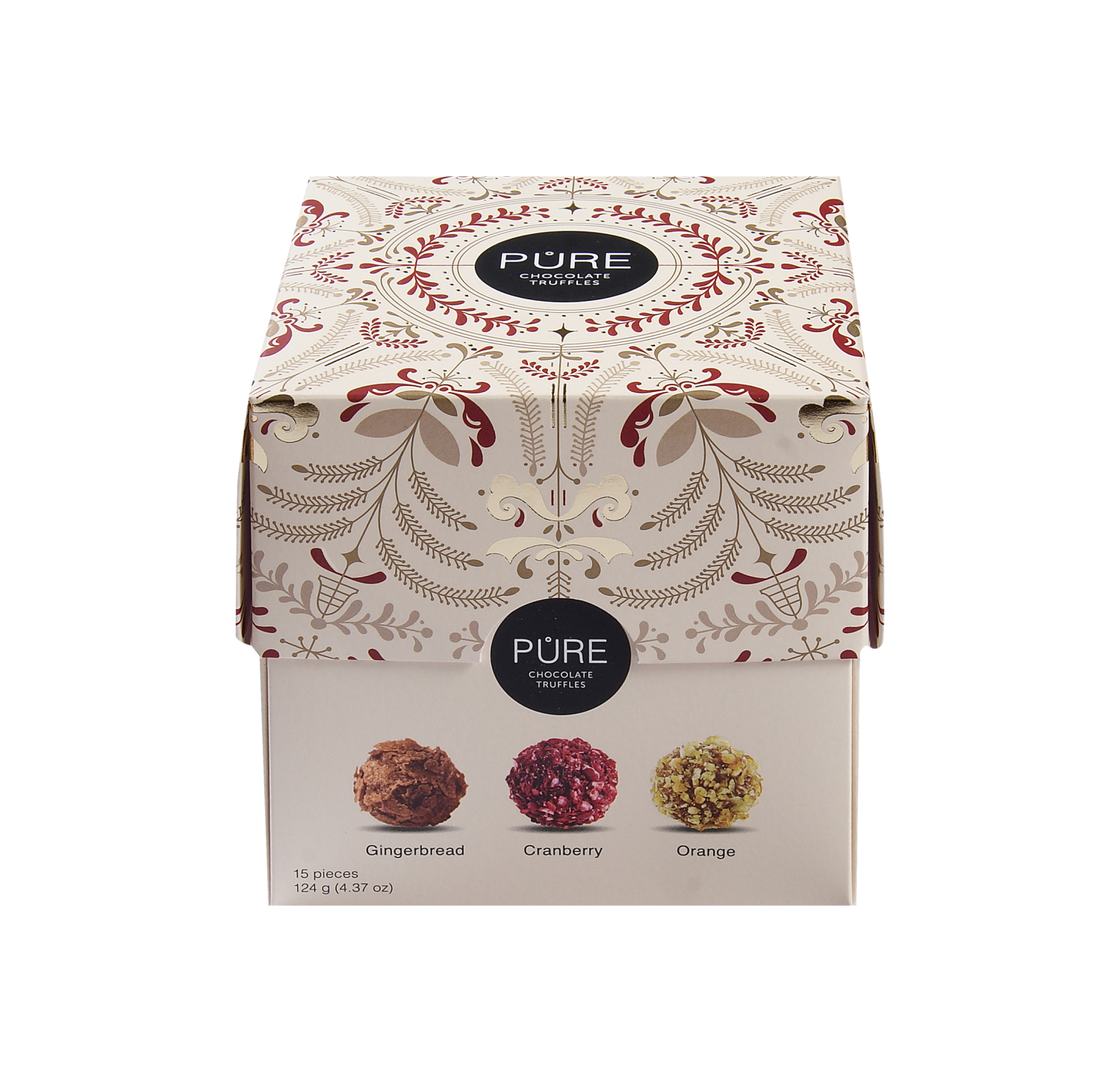 Šokolaaditrühvlite valik PURE Christmas cube 15 tk, 122 g