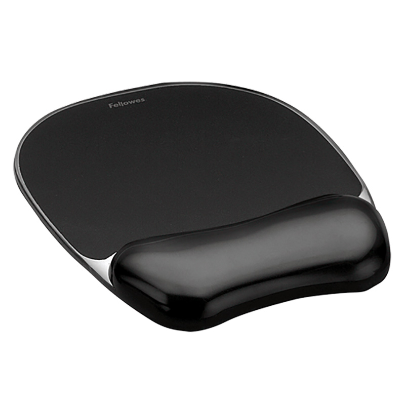 Hiirepadi Fellowes Crystal™ Gel randmetoega, must