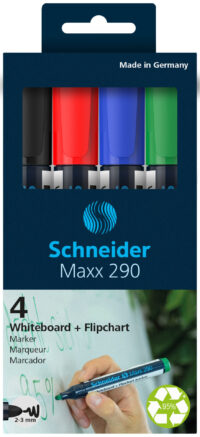 Tahvlimarker Schneider Maxx 290, 2-3mm, komplektis 4 tk