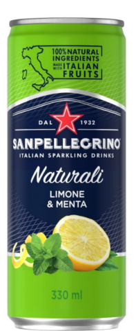 Karastusjook SANPELLEGRINO  Naturali Limone & Menta, gaseeritud, 0,33L, purk