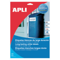 Etiketid Apli 210 x 297mm 20l/pk, vee- ja ilmastikukindel valge
