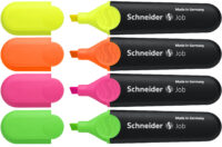 Tekstimarker Schneider Job 1-4,5mm, 4-värvi