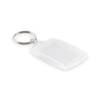 Klassikaline akrüülist võtmehoidja paberist sisuga. Sisemõõdud – 4,1 × 2,7 cm.