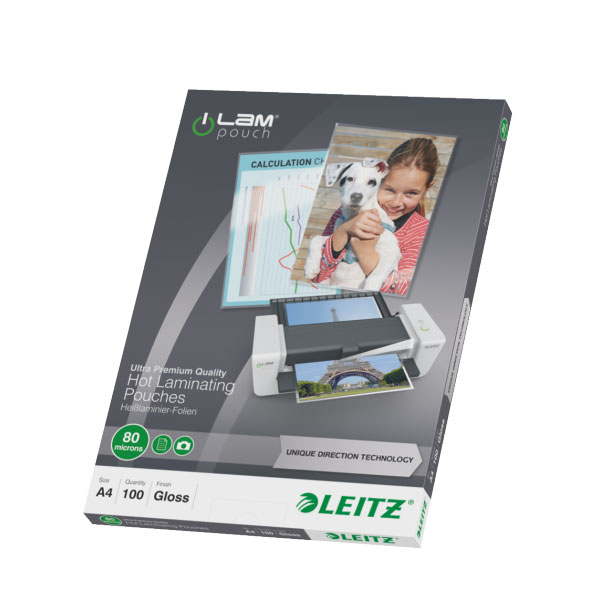 Lamineerimistaskud Leitz UDT, A4 80mic, 100 tk