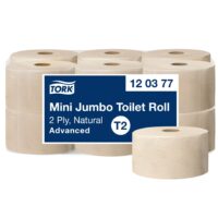 Tualettpaber TORK ADVANCED MINI JUMBO T2,120377, 2 kihti, 9,4 cm x 170 m, naturaalne sp.
