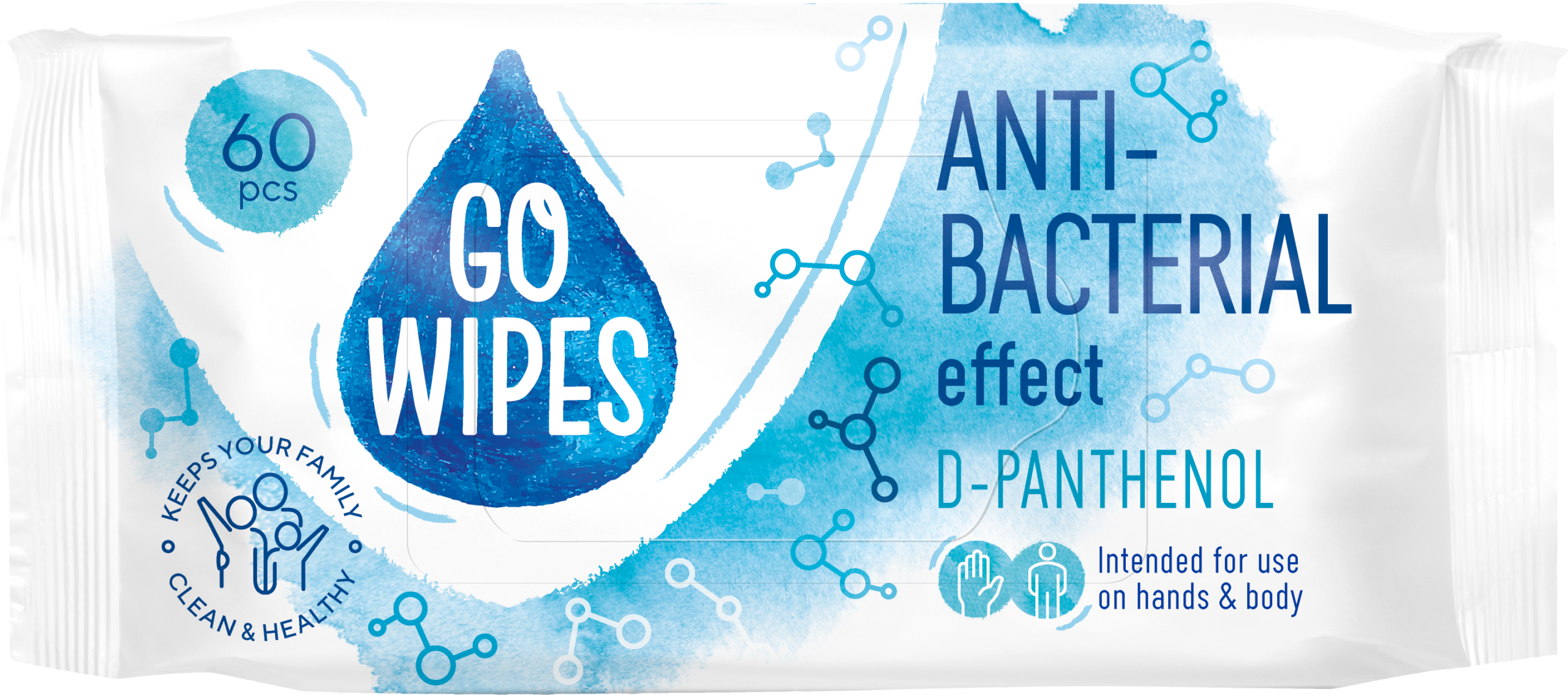 Niisked salvrätikud GOWIPES Antibact D-Panthenol 60tk