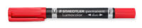 Marker permanentne Staedtler Lumocolor Duo 348, 2-otsaga, punane