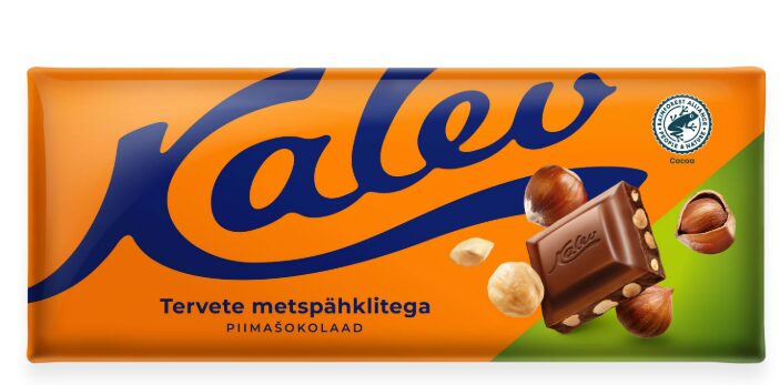 Piimašokolaad KALEV tervete metspähklitega, 190g