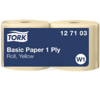 Tööstuslik rullpaber Tork Basic W1, 1190mx23,5cm, 1-kih, kollane 127103