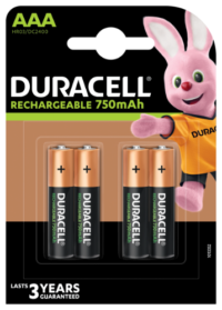 Laetavad patareid DURACELL AAA 750 mAh, 4tk