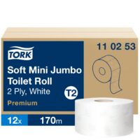 Tualettpaber Tork Soft Mini Jumbo T2, 170mx9,7cm, 2-kih, valge 110253