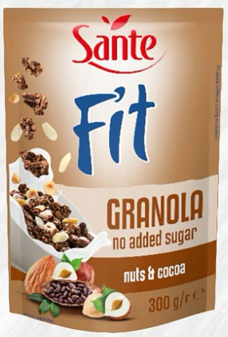 Röstitud müsli SANTE Fit Granola Pähkli-kakao, ilma lisatud suhkruta 300g