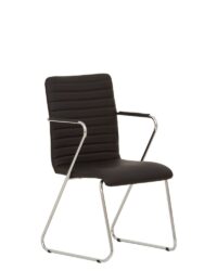 Klienditool Task cf Chrome, black leather imitation ECO-30