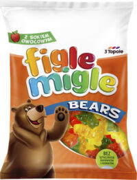 FIGLE MIGLE, kummikommid Bears, 80 g