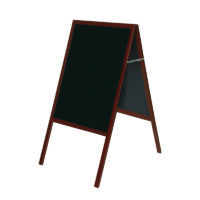 Kriiditahvel BI-OFFICE 90x120, kõrgus 150cm, harkjalg, kirsipunane puitraam, must