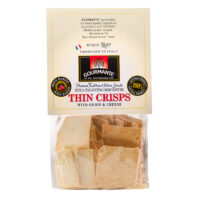 Traditsioonilised Itaalia kreekerid GOURMANTE Thin Crisps, sibula ja juustuga, 150g