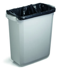 Prügikast DURABIN® 60L, hall, ristkülikukujuline (kaas eraldi ostetav)