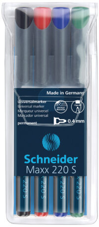 Markerid Schneider 220, S komplekt 4tk, veekindel