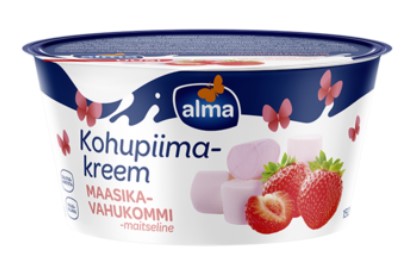 Kohupiimakreem ALMA, maasika-vahukommimaitseline, 150g