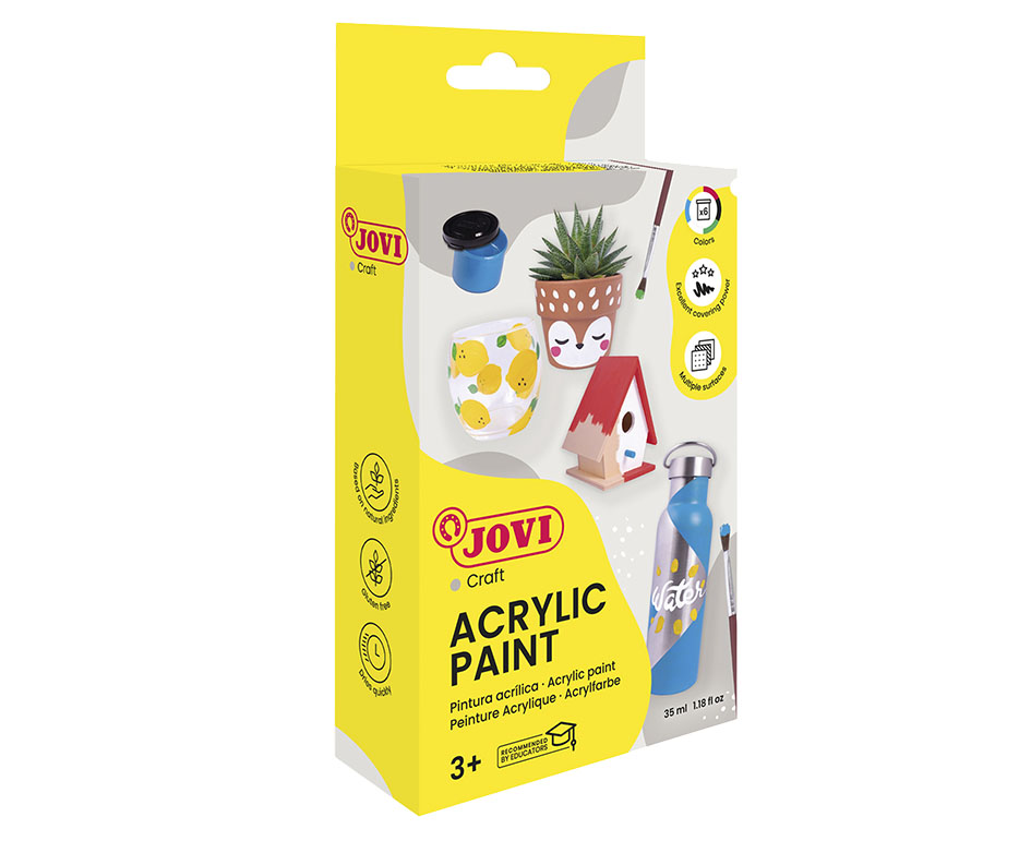 Akrüülvärv JOVI, 6 tk + pintsel
