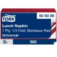 Lõunasöögisalvrätik Tork, 1-kihiline, tumepunane, 500tk 509306