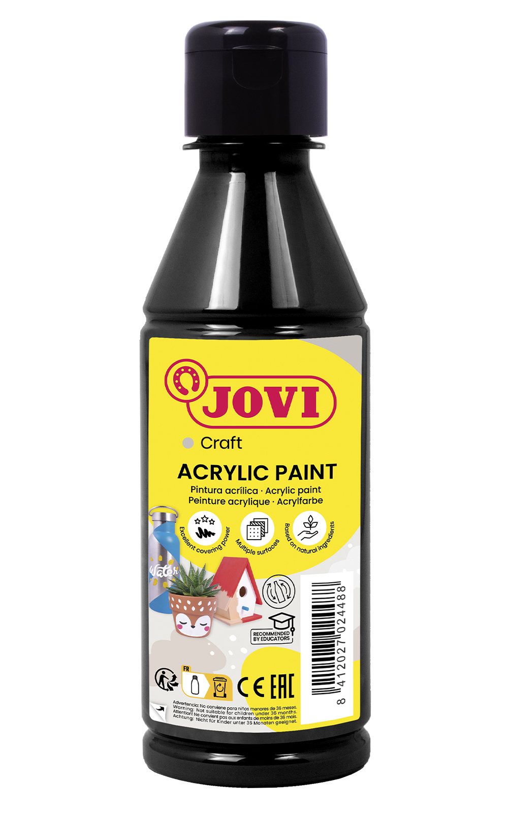 Akrüülvärv JOVI, 250ml, must