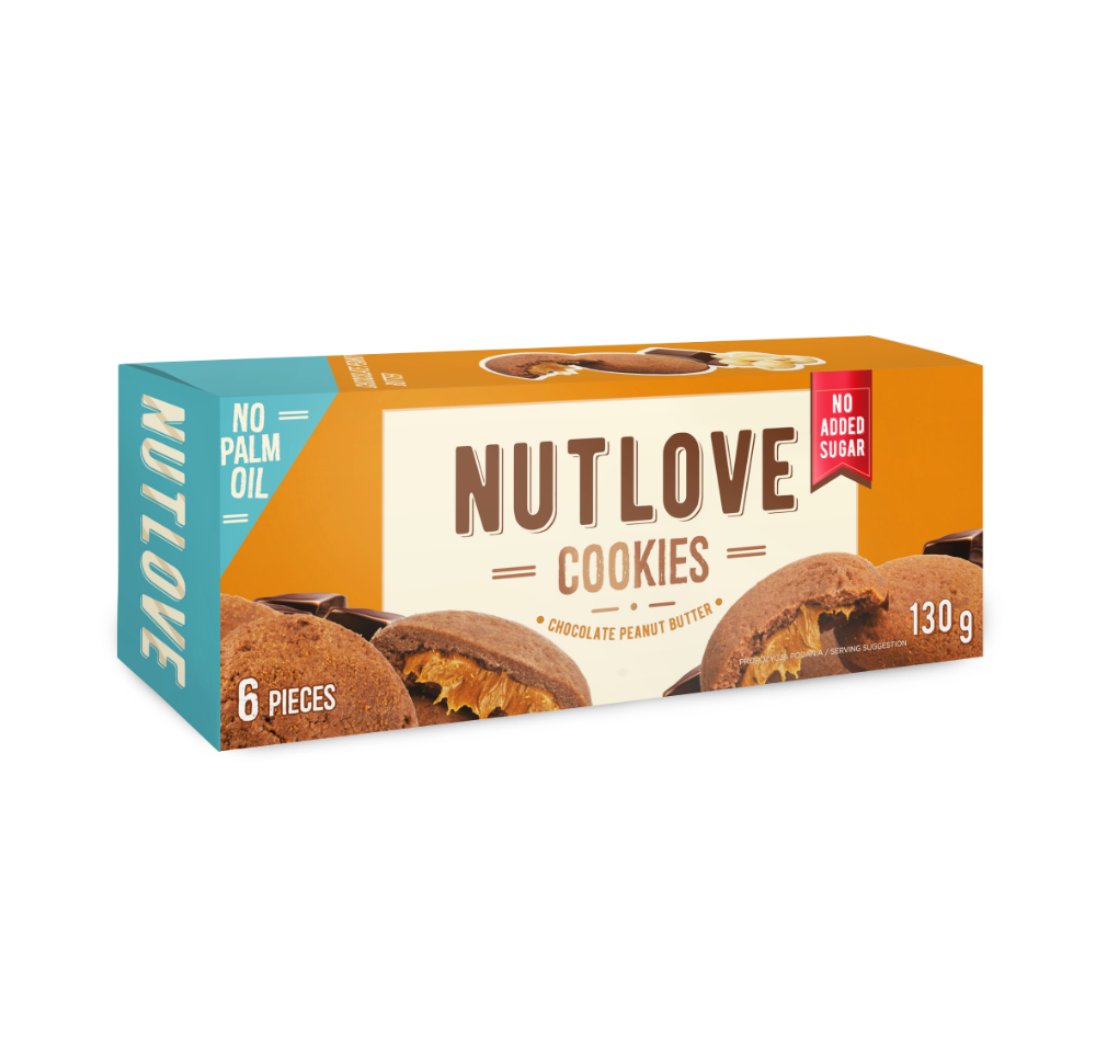 Kakaoküpsised NUTLOVE maapähklitäidisega, kaetud piimašokolaadiga, SUHKRUVABA 130 g