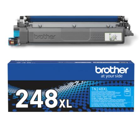 Toonerikassett Brother TN-248XL CY tsüaan 2300lk OEM (originaal)