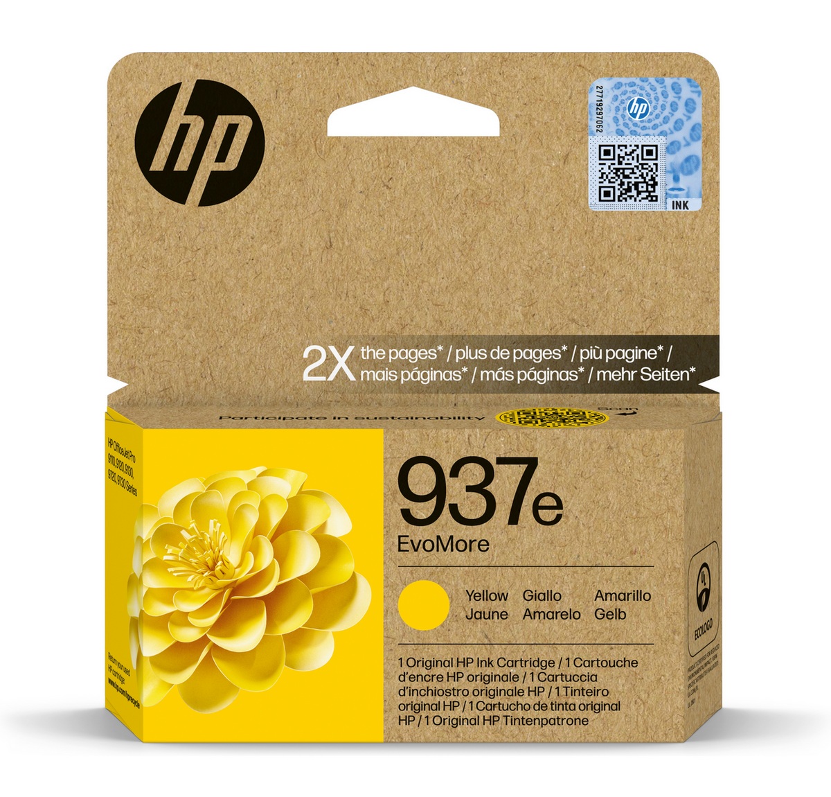Tint HP Ink No.937E (4S6W8NE) YL kollane 1650lk OEM (originaal)
