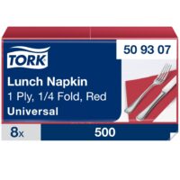 Lõunasöögisalvrätik Tork, 1-kihiline, punane, 500tk 509307