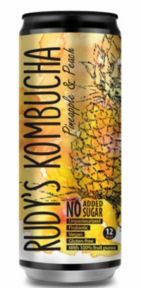Karastusjook RUDY'S, Kombucha, Pineapple & Peach, 330ml, purk