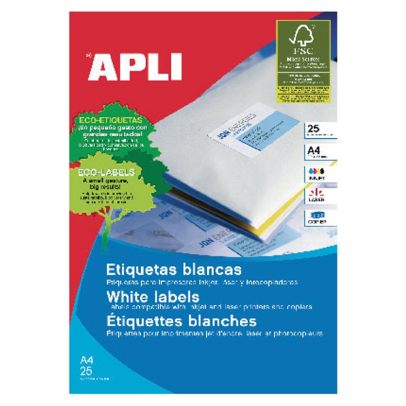 Etiketid Apli ILC iseliimuvad 70 x 37mm 25l/pk