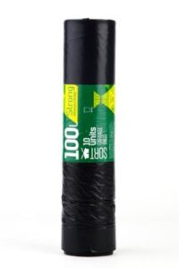 Prügikott SORTEX, must, 100 L, 10tk, 35mic
