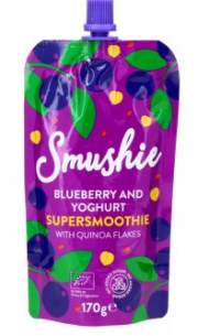 Smuuti SMUSHIE mustika-jogurti kinoa helvestega, 170g