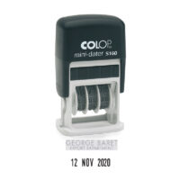 Tempel Colop S160 Dater D03, (DD.MONTH.YYYY), must korpus, kuiv padi