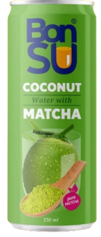 Kookosvesi BONSU matcha pulbriga (100%), 0,33L, purk