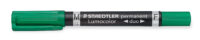 Marker permanentne Staedtler Lumocolor Duo 348, 2-otsaga, roheline