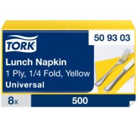 Lõunasöögisalvrätik Tork, 1-kihiline, kollane, 500tk 509303