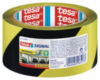 Ohutusteip Tesa, 66m x 50mm, must/kollane